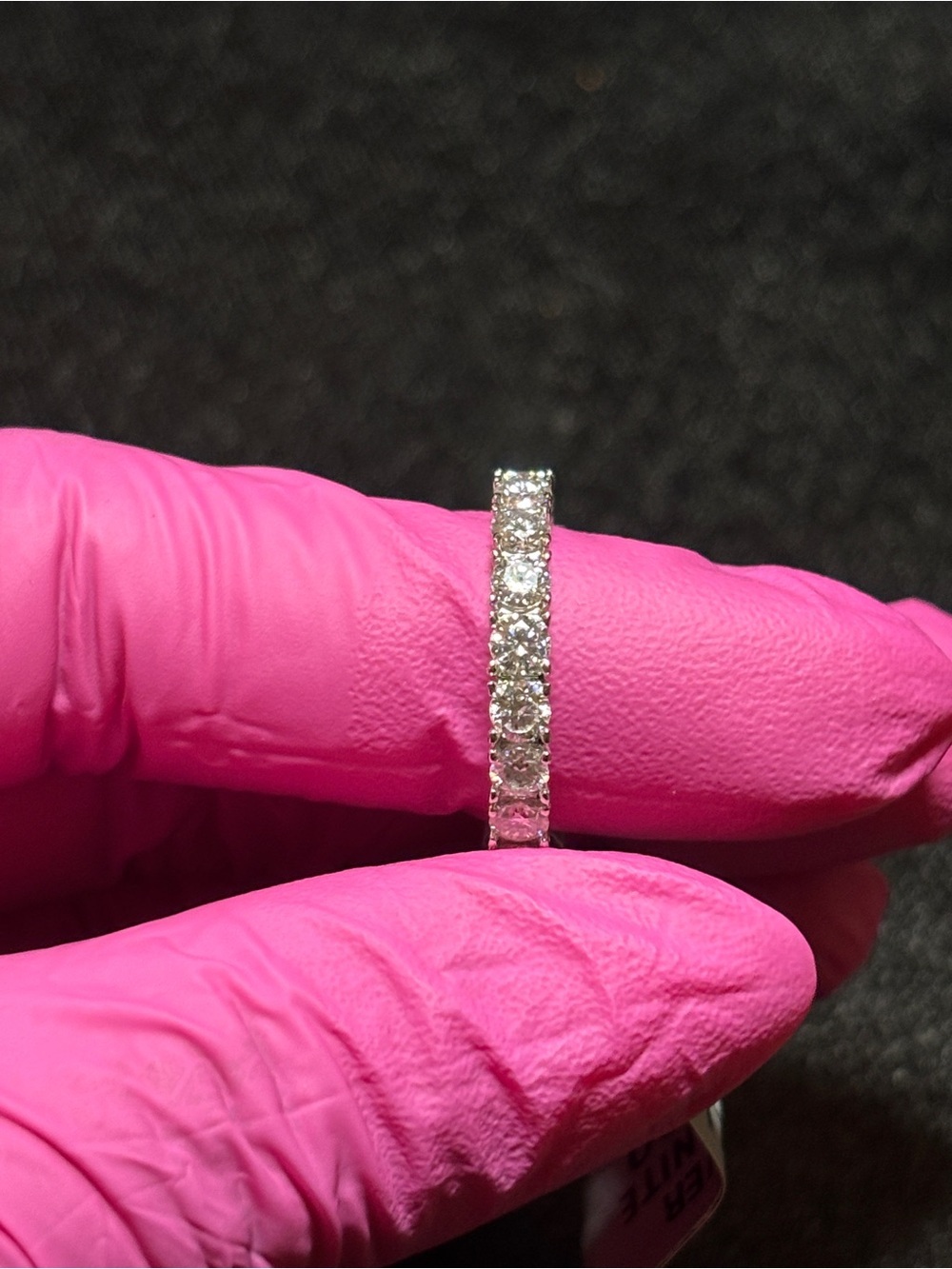 .925 Sterling Silver 1ct. VVS Moissanite Tennis-Style Eternity Band Size 6 - Picture 7 of 15